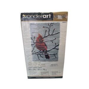WonderArt Classic Cardinal Latch Hook Kit 426410 New Sealed 20" x 30" Bird NEW